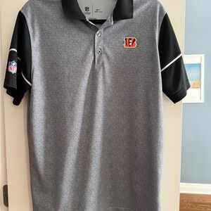 Cincinnati Bengals NFL Gray and Black Nike Polo, Size M